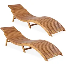 CASARIA Sonnenliege 190 x 60 x 51 cm braun 2 St.