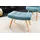 Riess-Ambiente Hocker SCANDINAVIA - modern blau Strukturstoff Massivholz-Beine Fußhocker
