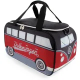 BRISA VW Collection - Volkswagen isolierte Kühl-Wärme-Thermo-Picknick-Lunch-Tasche-Box für Lebensmittel im T1 Bulli Bus Design (Rot & Schwarz/25 L)