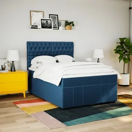 vidaXL Boxspringbett 140 x 200 cm Blau