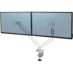 Fellowes Monitorarm Platinum Series 2 Bildschirme Tischklemme weiß,