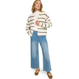Zero Strickjacke mit Streifen Patch Cream/Dark Blue L