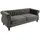 vente-unique Chesterfield-Sofa - 3-Sitzer - Samt - Grau - TRUMBO