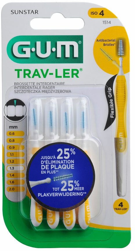 Gum® Proxabrush Trav-ler brossette interdentaire 1,3 mm 4 pc(s) brosse(s) à dents