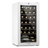 Weinkühlschrank Getränkekühlschrank Weinschrank 74L Glastür 28 Flaschen Weiß LED