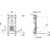 Laufen INEOLINK Ins.Sys. 92011.4 Gr. f. Wand WCs, Zweimengensp.
