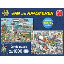 JUMBO Spiele Jan van Haasteren Verkehrschaos & Zu Luft Land Und Meer, Puzzle 1000 Teile (L4PC-00117411)