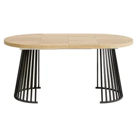 stilvora Ausziehtisch 120 x 76 x 80 cm Eichenfarbe/schwarz