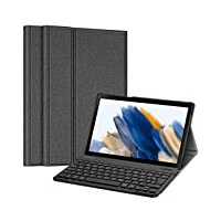 Fintie Tastatur Hülle für Samsung Galaxy Tab A8 10.5 Zoll 2022/2021 SM-X200/X205/X207 - Keyboard Cover mit Magnetisch Abnehmbarer Deutsches Layout Tastatur, Dunkelgrau