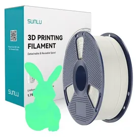 SUNLU PLA Glow In The Dark Filament, 1,75mm, 1kg - Farbton: White to Green