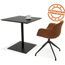 Kadima Design Gastronomietisch aus Holz & schwarzem Metall, 70 cm, Quadrat, Schwarz
