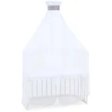 babybay Moskitoschutz und Himmel Piqué mit Band passend für alle Modelle bis 96 cm Länge, Taupe Sterne weiß