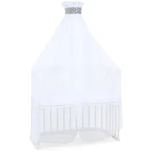 babybay Moskitoschutz und Himmel Piqué mit Band passend für alle Modelle bis 96 cm Länge, Taupe Sterne weiß