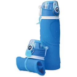 Trinkflasche MAUNAWAI "MAUNAWAI Outdoor Wasserfilter Trinkflasche 0,01μ - 750 ml", blau (aquablau), H:25,2cm, Silikon, Trinkflaschen