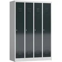 Classix Spind anthrazit, lichtgrau X-510148, 4 Schließfächer 118,0 x 50,0 x 180,0 cm