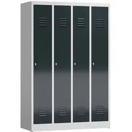 Classix Spind anthrazit, lichtgrau X-510148, 4 Schließfächer 118,0 x 50,0 x 180,0 cm