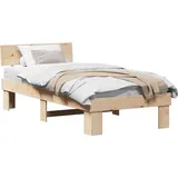 SYFAXTM Bettrahmen mit Kopfteil Natur 90 x 190 cm Massives Kiefernholz