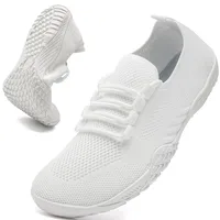 ZGPWZWL Barfuss Schuhe Damen Barfußschuhe Laufschuhe Hallenschuhe Leicht Sportschuhe Bequem Turnschuhe Atmungsaktiv Fitnessstudi Zero-Drop Sohle Minimalistische Sneaker,Weiß Größe 39 - 39 EU