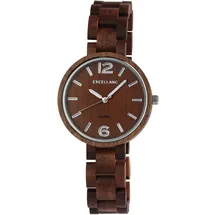 Excellanc Damenarmbanduhr mit Faltschließe aus Holz