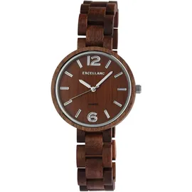 Excellanc Damenarmbanduhr mit Faltschließe aus Holz