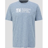 s.Oliver T-Shirt mit Labelprint, Rauchblau, XXXL,