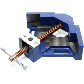 Wiltec - Winkelschraubstock 90° mit 100 mm) Backenbreite 60 mm Spanntiefe, Winkelzwinge aus Gusseisen, Schraubstock, Gehrungszwinge