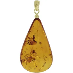Ketten-Anhänger OSTSEE-SCHMUCK "Ostsee-Schmuck Anhänger", gelb, Schmuckanhänger, Damen, 52 x 26mm, Bernstein, 7.4 g
