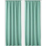 JEMIDI 2x Vorhang blickdicht 140x250cm - 2er Set Gardine mit Kräuselband Universalband - 100% Polyester Schal lang für Wohnzimmer Schlafzimmer - mint