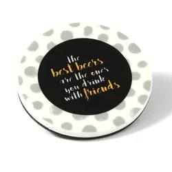 Getränkeuntersetzer aus Keramik mit FRIENDS Aufschrift - Bierdeckel - D: 9cm - rund