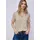 STREET ONE Kurzarm Poloshirt mit Streifen Safari beige 36 - 36