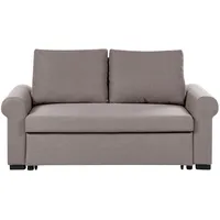 2-Sitzer Sofa braun mit Schlaffunktion Kissen Schlafsofa ausziehbar Retro Silda