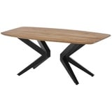 Livetastic Couchtisch, Schwarz, Akazie, Holz, Akazie, massiv, rechteckig, eckig, X-Form, 60x45x110 cm, Wohnzimmer, Wohnzimmertische, Couchtische