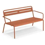 Emu Gartenbank mit Armlehne Stahl - Ahorn Rot