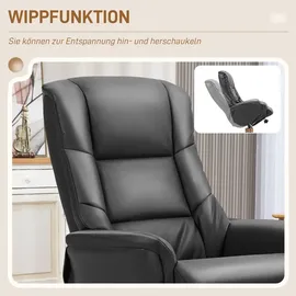 Homcom Relaxsessel Kunstleder 84 x 102 x 71 cm Schwarz mit Hocker