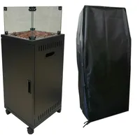 APANA Heizstrahler Gasheizstrahler Terrasse Terrassenfeuer Heizpilz 8kW mit Rollen,Farbe:anthrazit