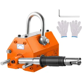 Vevor Lasthebemagnet Kranmagnet (300 kg Tragfähigkeit, 750 kg Zugkraft, -40 bis 80 °C), 10 Stk. Magnete Handgesteuertes Gabelanheben Magnetlifter Magnetheber Gelb Neodymium Lifting Magnet Werkzeug