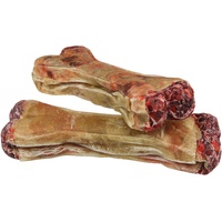 Schecker Hundefutter - gefüllter Kauknochen mit Salami Geschmack - gefüllt mit Pansen und Ochsenziemer - 10 Stück á 12 cm (700 g)