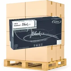 MaiMed® - Black LX Einmalhandschuhe Latex 74446 , 1 Palette = 630 Packungen à 100 Stück, Größe S