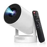 Mini Beamer,4K 1080P Smart Beamer,Projektor Tragbarer mit WiFi 6 und Bluetooth 5.4,Auto Trapezkorrektur Videoprojektor,180°Dreh Beamer Heimkino Outdoor Projector