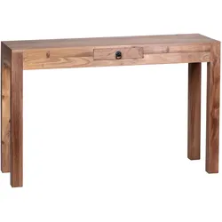 KADIMA DESIGN Konsolentisch "NAKO": Landhausstil, Schublade, Akazienholz, 40 cm Tiefe, vielseitig einsetzbar.
