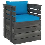 vidaXL Gartensessel grau/hellblau