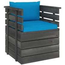 vidaXL Gartensessel grau/hellblau