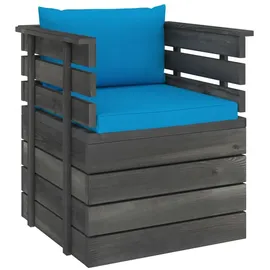 vidaXL Gartensessel grau/hellblau