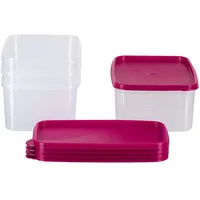 MiraHome Gefrierdosen 4x2,5L rechteckig pink – Vorratsdosen mit Deckel luftdicht – Transparente Frischhaltedosen – Aufbewahrungsbox Küche für Mealprep & Organisation – Austrian Quality