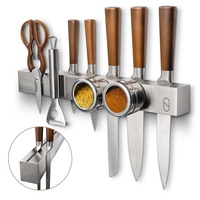 Premium 40.6 cm magnetischer Messerhalter für die Wand mit doppelter Aufbewahrung – Edelstahl Messer-Magnetstreifen – Messerhalter, Messer-Magnet, Messer-Organizer, Magnet-Messerhalter-Streifen