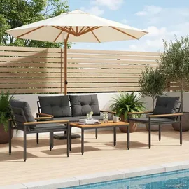 vidaXL Gartenmöbel-Set 4-tlg. Dunkelgrau