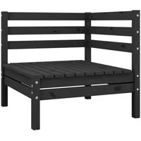 vidaXL Garten-Ecksofas 2 Stk. Schwarz Massivholz Kiefer