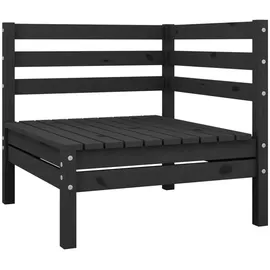 vidaXL Garten-Ecksofas 2 Stk. Schwarz Massivholz Kiefer