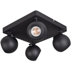 Kanlux Quadrat-Wand-Deckenstrahler "Galoba EL-40" GU10 4flg. schwarz