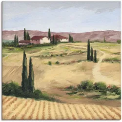 Leinwandbild ARTLAND "Die toskanische Landschaft II", braun (farbe bild(er): braun), B:70cm H:70cm, Canvas, Leinwand, Bilder, auf Keilrahmen gespannt